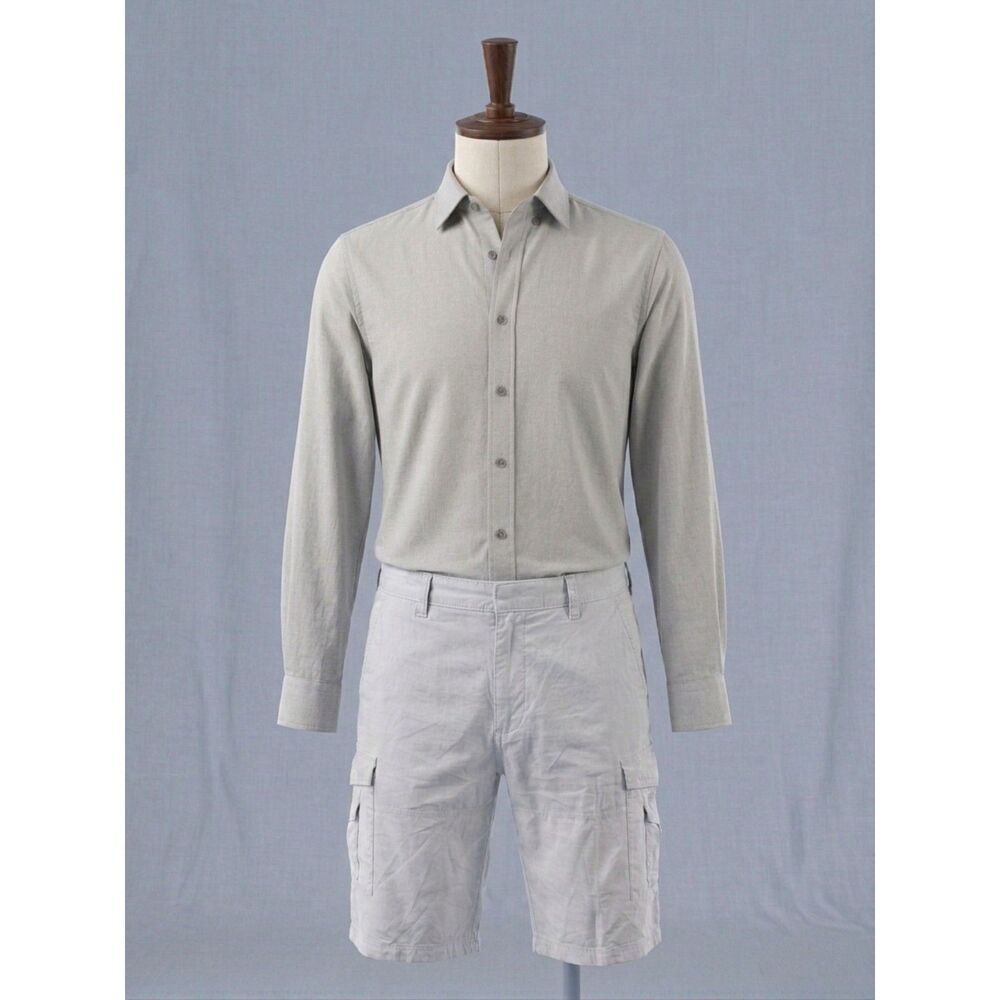 Beverly Hills Polo Club Mens White Cotton Cargo Shorts Size 34 Coastal
